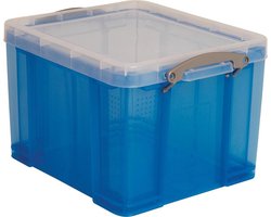 Really Useful Box 35 liter transparant blauw