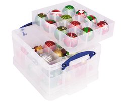 Really Useful Box opbergdoos 21 l | met 2 inzetbakjes | transparant