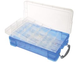 Really Useful Box opbergdoos 4 liter met 2 dividers | transparant blauw