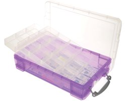 Really Useful Box opbergdoos 4 liter met 2 dividers | transparant paars