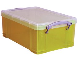Really Useful Box opbergdoos 9 liter | transparant geel