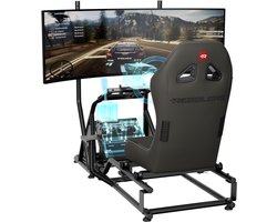 REBBLERS® SIMR 1000T Racing Cockpit – Snel Verstelbaar van F1 naar GT/Rally – Incl. TV Houder - Grijze stoel.