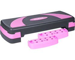 Rebel Active Fitness Stepper - Aerobics Step In Hoogte Verstelbaar Tot 20 Cm - Stepper Stepbank Fitnessstep - Grijs Paars