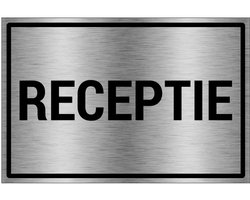 Receptie bord - gecoat brushed aluminium - grijs zwart | 18 x 12 cm