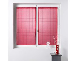 Rechte gordijnroede - gezandstraald - 1 paar - rood - 100% polyester