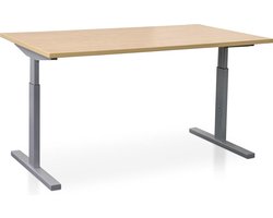 Rechthoek bureau instelbaar | Start Pintado | 140 x 80 cm | Frame aluminium - blad wild peren