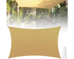 rechthoekig, 2 x 3 m: balkonzonnescherm met 5 meter schaduwnet, waterdichte zonwering, versterkt materiaal met uv-bescherming, voor in de tuin