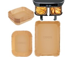 Rechthoekig bakpapier - Perkamentpapier Airfryer - Bakken en Frituren - Geperforeerd en Vetafstotend - 22 x 14 cm - Wit