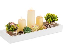 Rechthoekig dienblad - decoratief voor woonkamer - 1 stuk - wit