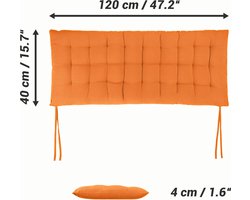 rechthoekig kussen voor tuinbank - 120 x 40 cm - Tuinkussen van katoen & polyester