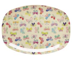 Rechthoekig melamine bord met vlinderprint - duurzaamheid en stijl