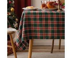 Rechthoekig Tafelkleed 140x300 cm in Rood en Groen Wasbaar voor Verjaardag Bruiloft Eettafel en Feestelijke Gelegenheden