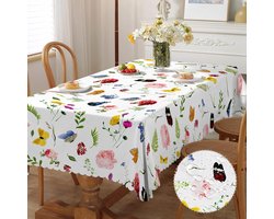 Rechthoekig tafelkleed bloemenpatroon - tuintafelkleed vlekbescherming - onderhoudsvriendelijk - afwasbaar - vuilafstotend - keuken eettafel - salontafel - feesten avondeten.