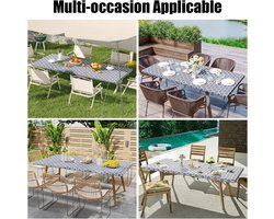 Rechthoekig tafelkleed met elastische randen in Marokkaans design - Waterdicht en afveegbaar - PVC tafelbeschermer voor diner, picknick en feest - Passend voor vinyl tafelhoes met flanellen achterkant.