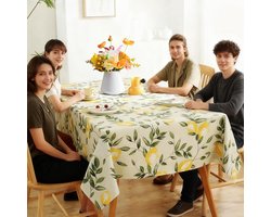 Rechthoekig Tafelkleed PVC Citroen Geel 140x180 cm - Waterdicht en Afwasbaar