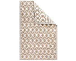 Rechthoekig tuintapijt met patroon - Buitenkleed 120 x 180 cm voor tuin en balkon - Taupe