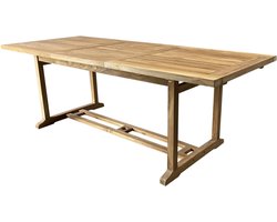 Rechthoekig uitschuifbare dining tuintafel 160-220x100xH76 cm bladdikte 2,8 cm teak