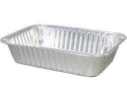 Rechthoekige aluminium wegwerp bakje 19,5x14x5 cm per 100 stuks - Alu bakje - Kapsalon bak - 850cc