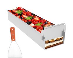 Rechthoekige bakvorm, verstelbare mousse, cakevorm, tiramisu vorm, aluminiumlegering, afneembaar zijpaneel, voor het bereiden van taart, brood, tiramisu