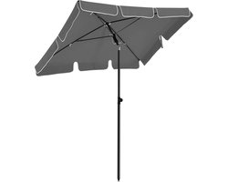 Rechthoekige balkonparasol - 1,8 x 1,25 m - UPF 50+ bescherming - kantelbaar zonnescherm - draagtas - voet niet inbegrepen - grijs