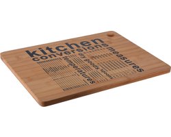 Rechthoekige bamboe houten snijplank met print 40 x 30 cm