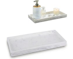 Rechthoekige Dienblad met Marmerlook voor Badkamer, Toilet en Sieraden Organizer