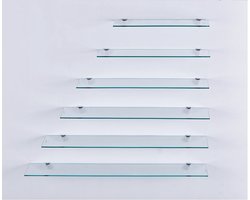 Rechthoekige Glazen Wandplank - 6mm ESG Veiligheidsglas, Ideaal voor Badkamer en Keuken