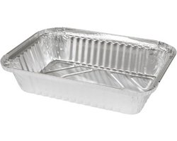 Rechthoekige (Kapsalon) Aluminium Bak 850ml, - 211x145x47 mm 100 st - Wegwerp - Alu bakje