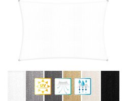 Rechthoekige luifel van Lumaland incl. spankoorden| Rechthoekig 3 x 4 m | 160 g/m² - wit