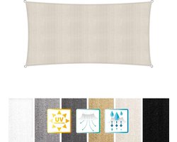 Rechthoekige luifel van Lumaland incl. spankoorden|Rechthoekig 2 x 4 m| 160 g/m² - beige