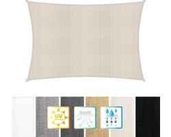 Rechthoekige luifel van Lumaland incl. spankoorden|Rechthoekig 3 x 4 m| 160 g/m² - beige