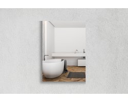 Rechthoekige Spiegel - Badkamerspiegel - Verzilverd - 40 X 57 cm - Dikte: 4 mm - In Nederland Geproduceerd - Incl. Spiegelmontageset - Top Kwaliteit Wandspiegel Zonder Lijst