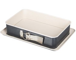 Rechthoekige springvorm 28 x 18 cm crème zwart Zenker Smart Pastry