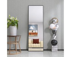 Rechthoekige Staande Passpiegel – Full Body Spiegel met Aluminium Frame – HD Veiligheidsglas – Voor Slaapkamer, Hal & Kleedkamer