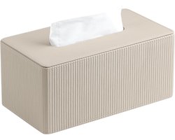 Rechthoekige tissueboxhoes van PU-leer met magnetische sluiting, moderne stijl, geschikt voor badkamers, nachtkastjes en woonkamers. Geschikt voor 120 vellen (3-laags) / 160 vellen (2-laags).