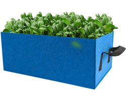 Rechthoekige tuinkweekzakken- plantenbakken- kweekbedden- kweekpotten met handvatten- ademende vilten plantenzakken voor wortelen- uien- kruiden- bloemen en groenten- 20x12x8 inch