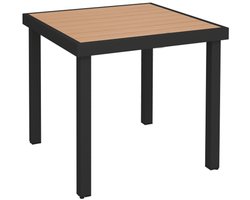Rechthoekige tuintafel - waterdicht aluminium frame met HDPE-bureau - 78 x 78 x 74 cm - zwart
