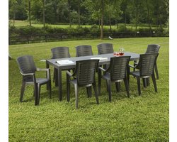 Rechthoekige uittrekbare tuintafel voor 10 personen - 150 x 90 cm - Made in Italy