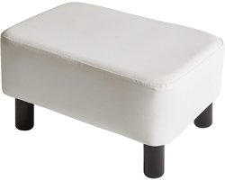 Rechthoekige Voetenbank - Modern en Comfortabel - 1 stuk - Wit - PU-leer - 42 cm