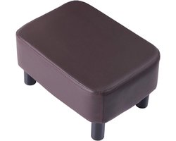 Rechthoekige voetenbank - Moderne voetsteun - 42 cm - Bruin - PU leer