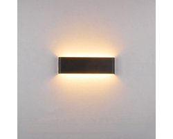 Rechthoekige wandlamp voor binnen - LED-wandlamp voor thuis - Wandlamp voor slaapkamer - Lamp voor woonkamer, wandlamp - Geschikt voor gang in slaapkamerinterieur, moderne mini-badkamerlamp - Leeslamp boven en onder naast het bed - Zwart - 3000K