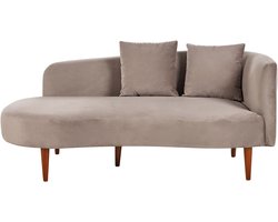 Rechtszijdige chaise longue CHAUMONT Fluweel Taupe