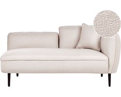 Rechtszijdige chaise longue CHEVANNES Bouclé Lichtbeige