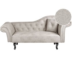 Rechtszijdige chaise longue LATTES Fluweel Taupe