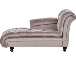 Rechtszijdige chaise longue LORMONT Stof Taupe