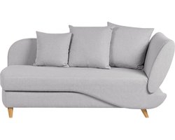 Rechtszijdige chaise longue MERI Kunstlinnen Lichtgrijs met opbergruimte