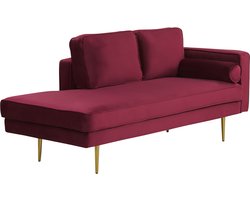 Rechtszijdige chaise longue MIRAMAS Fluweel Donkerrood