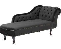 Rechtszijdige chaise longue NIMES Fluweel Zwart