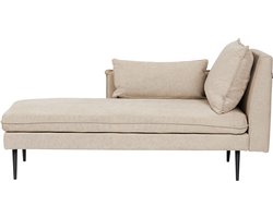 Rechtszijdige chaise longue YERRES Stof Beige