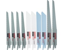 Reciprozaagbladen - 10 stuks - HCS - Zaagbladen - Zaag - Geschikt voor hout, metaal, kunststof - 150 mm - 200 mm - Universeel